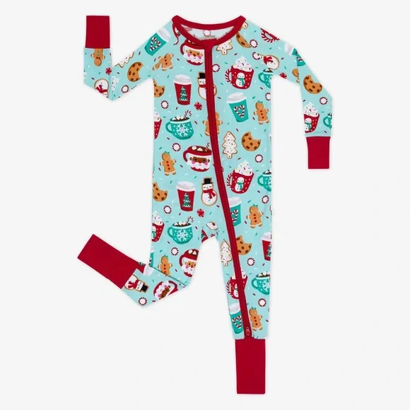 Little Sleepies Festive Red and Blue Pajama Set - Picture 1 of 3